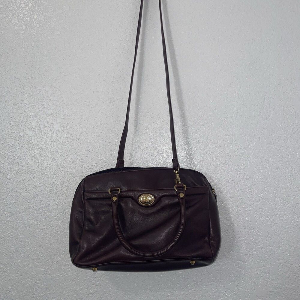 Vtg ETIENNE AIGNER Handmade Leather Handbag Shoulder Satchel DrBag Style See
